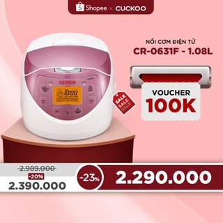 Nồi cơm điện tử Cuckoo 1L CR-0631F ( màu hồng) - Lòng nồi chống dính, nhiều chế độ nấu ăn - Chất lượng Hàn Quốc