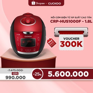 Nồi cơm điện tử áp suất cao tần Cuckoo 1.8 lít CRP-HUS1000F màu đỏ- lòng nồi chống dính cao cấp phủ Xwall Black shine