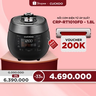 Nồi Cơm Điện Tử Áp Suất CUCKOO 1,8 lít CRP-RT1010FD màu đen - Hàng chính hãng