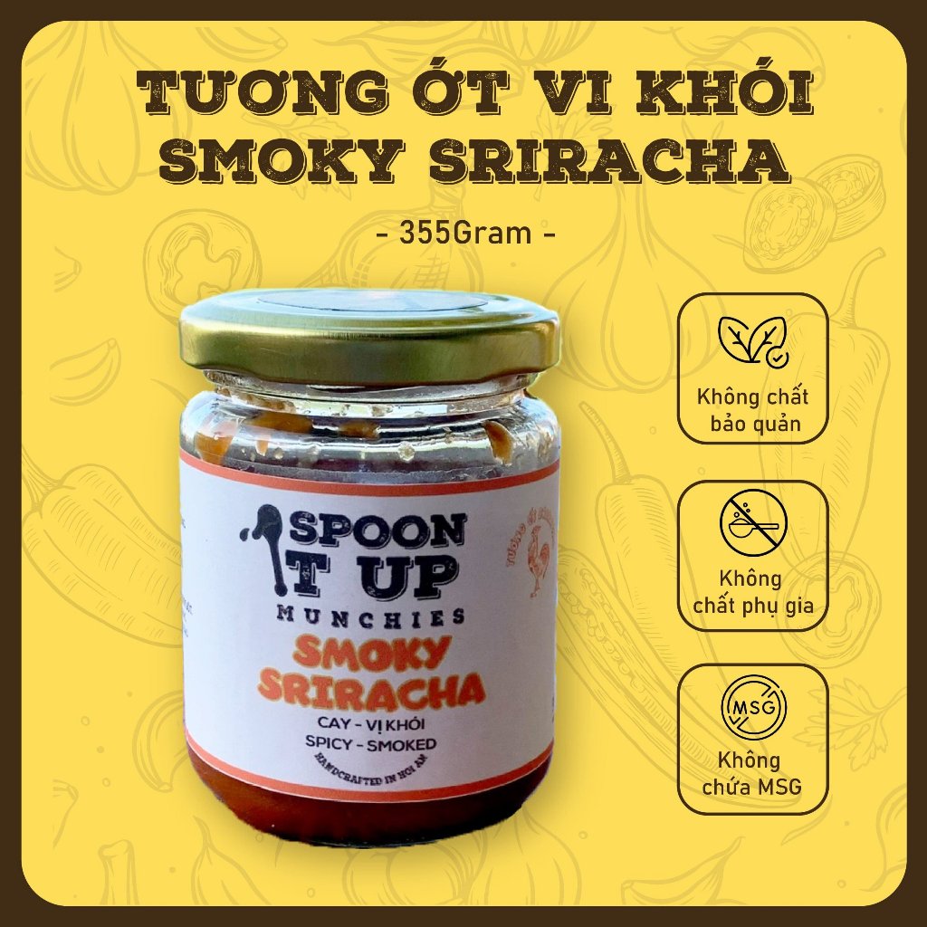 Tương Ớt Vị Khói Homemade Smoky Sriracha Không Đường, Ít Calo, Tốt Cho Sức Khoẻ - Spoon It Up