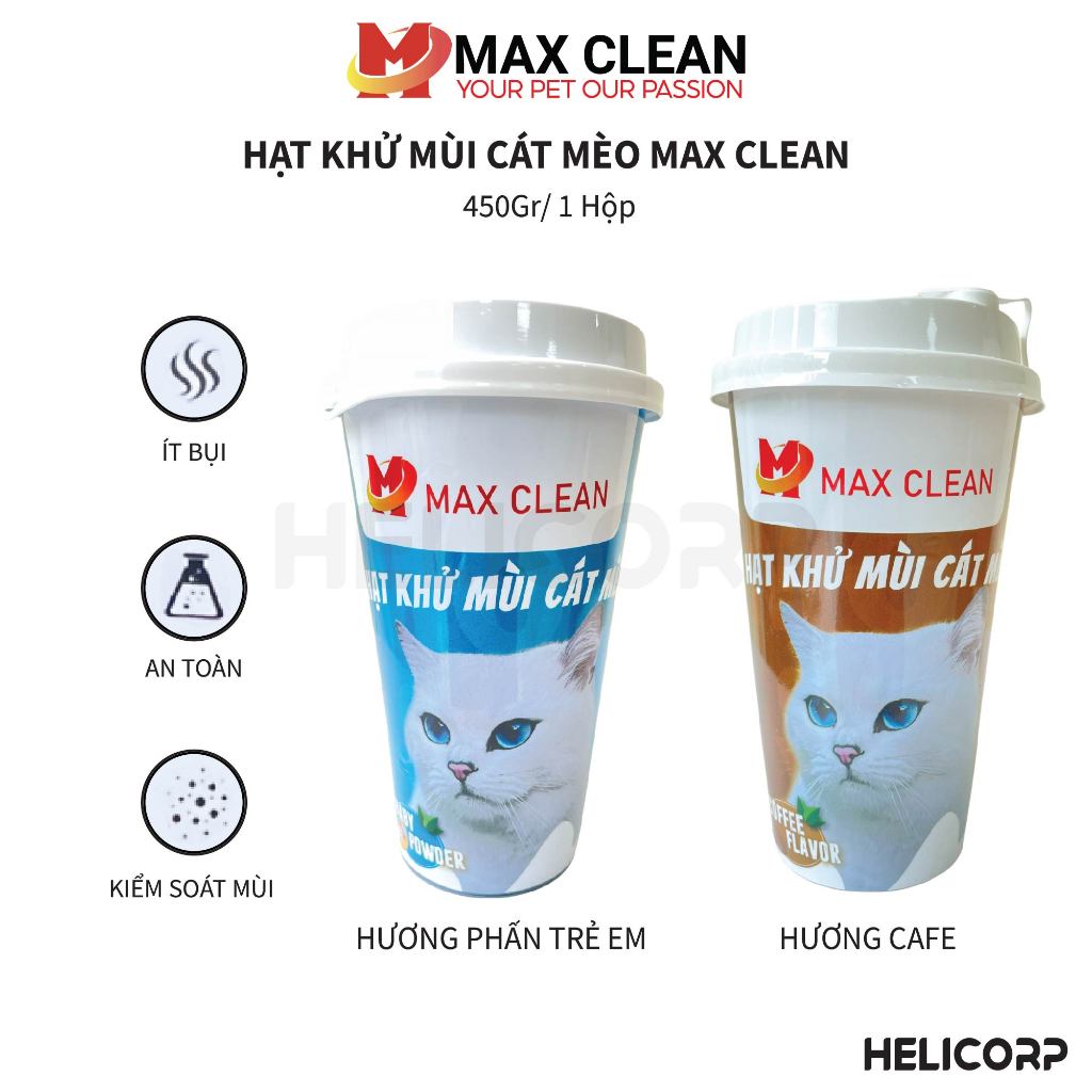 [Mua 2 giảm 4%] Hạt Khử Mùi Cát Vệ Sinh Cho Mèo Max Clean giúp giảm mùi của chậu cát mèo