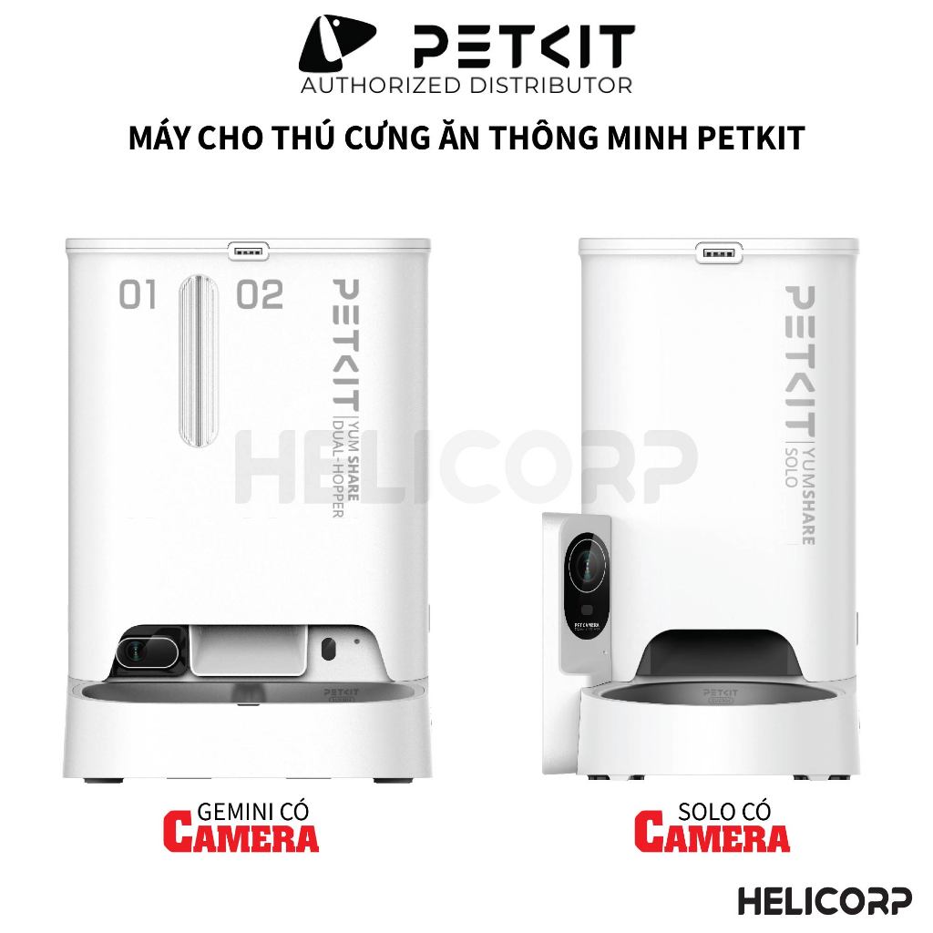 [Camera AI] Máy Cho Mèo Ăn Tự Động PETKIT YUMSHARE Smart Feeder with Camera BH 12 tháng - HeLiCorp