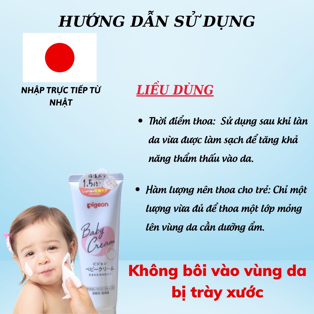 Kem dưỡng da Pigeon Nhật Bản 50g giúp dưỡng ẩm da, chống nẻ cho bé từ sơ sinh