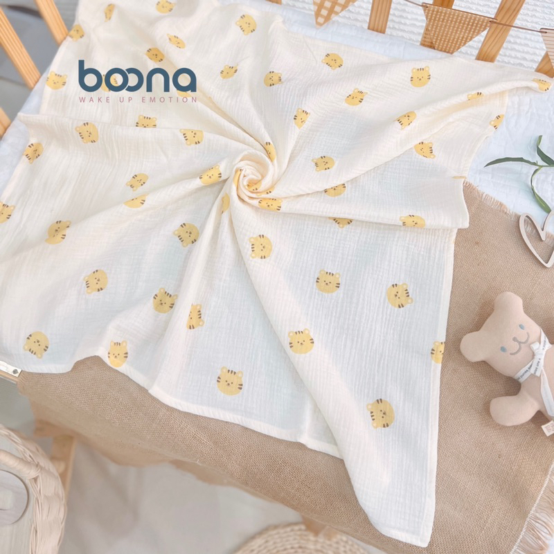 Khăn tắm xô Muslin Boona chính hãng 2 lớp đa năng cho bé Betuti