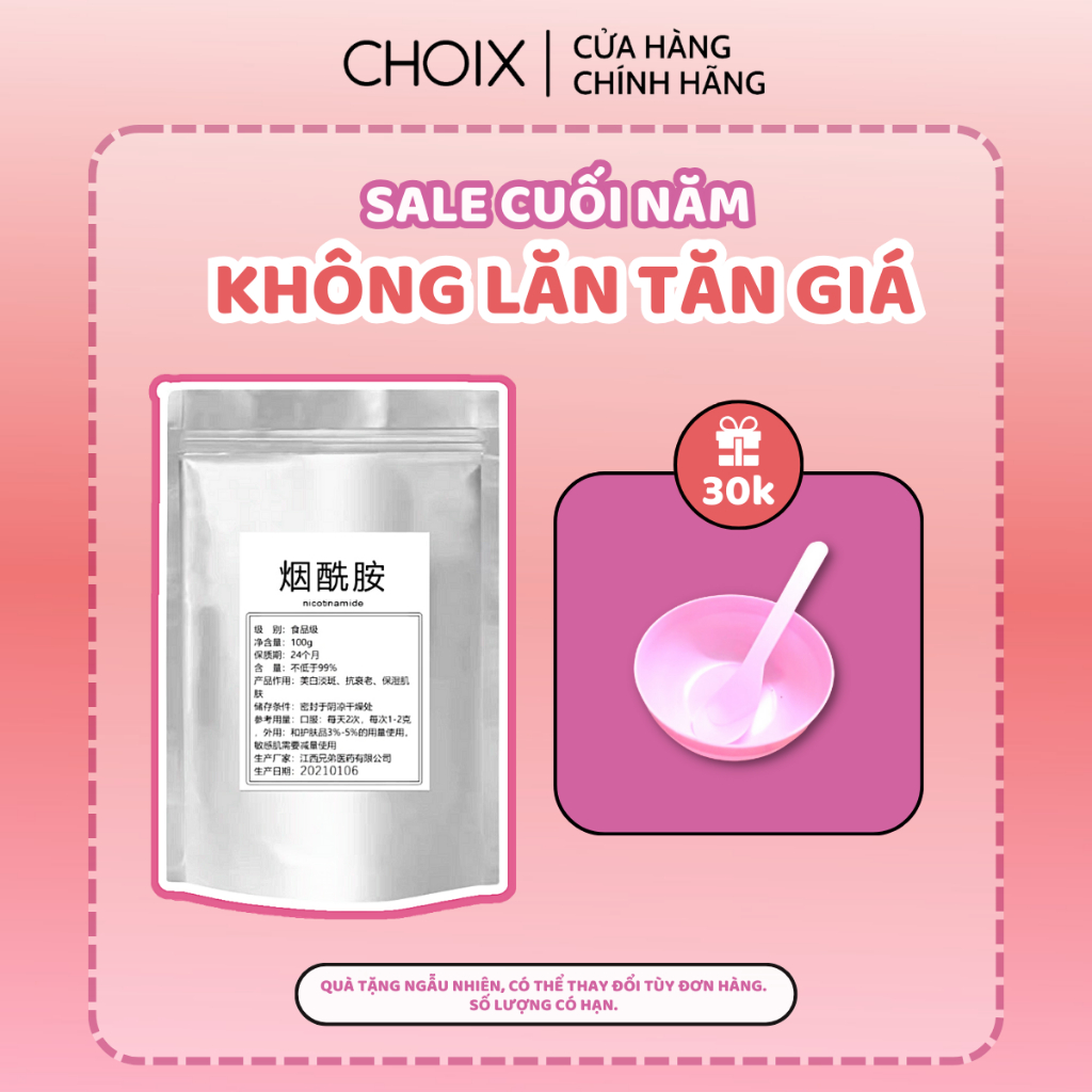 Bột Niacinamide B3 giúp dưỡng trắng sáng mờ thâm (QUÀ NGẪU NHIÊN TÙY ĐƠN)