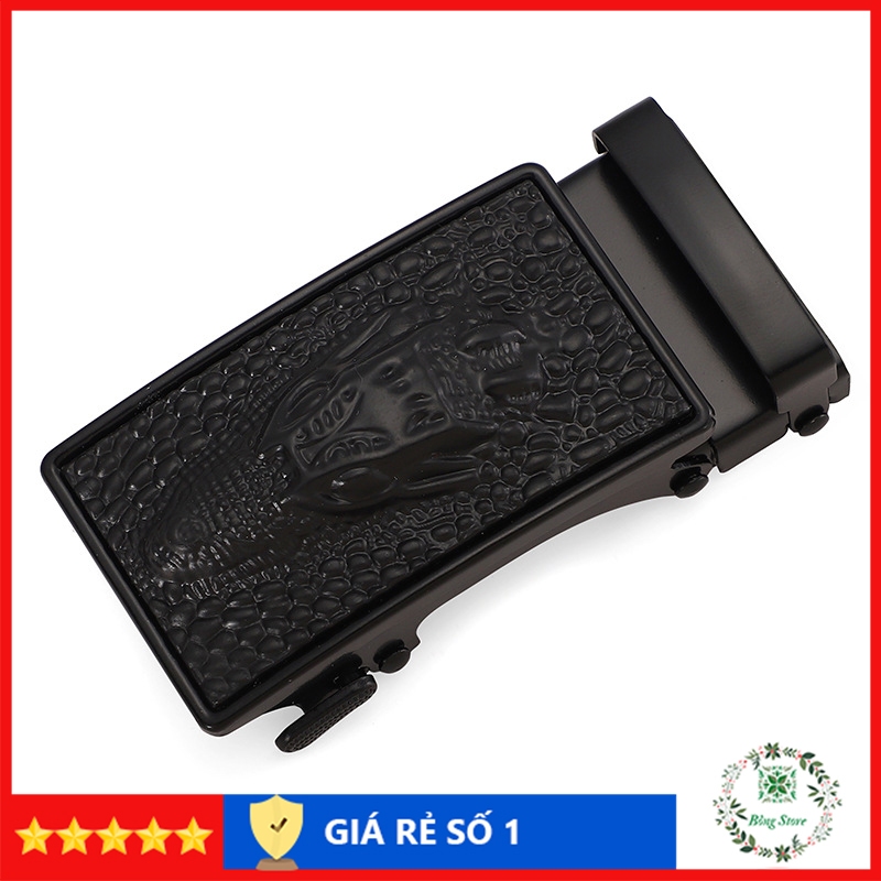 Thắt lưng nam hình cá sấu, dây nịt nam khóa tự động, dây lưng da mặt kim loại nguyên khối trẻ trung lịch lãm TLCS002