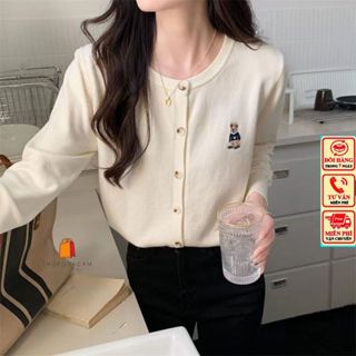 Áo Cadigan Dáng Dài, Áo Khoác Len From Ôm Bigsz Phong Cách Cá Tính Phối In Gấu Ngực Dễ Phối Đồ Hàng Qccc Shopquacam
