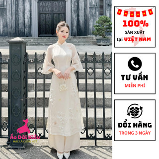 Áo dài cách tân D26, kết hình nổi bật siêu hot hợp chụp hình, lễ tết, cưới hỏi.