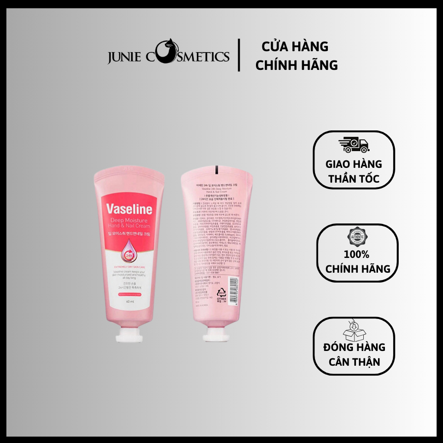 Kem Dưỡng Tay Và Móng 24h Vaseline Deep Moisture 60ml - Wangji-CAM KẾT HÀNG CHÍNH HÃNG