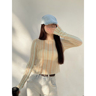Hiin - Áo croptop len kẻ