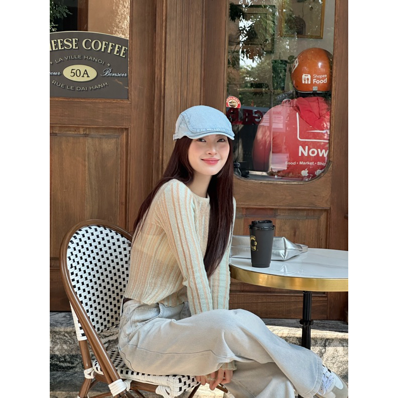 Hiin - Áo croptop len kẻ