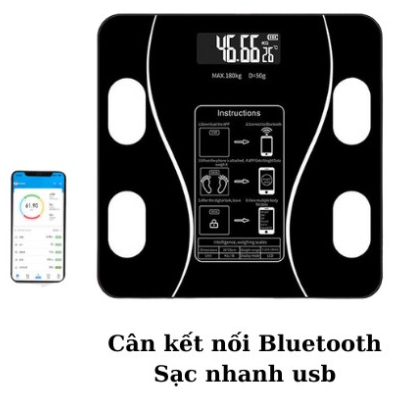 Cân Điện Tử PTLUXURY phân tích chỉ số cơ thể và sức khoẻ dùng app điện thoại [ HÀNG TỐT ]