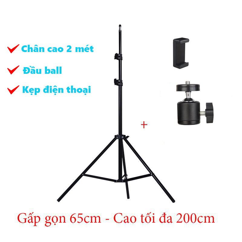 Giá đỡ, tay treo ngang 360, gắn điện thoại chụp ảnh, livestream, quay video dài 65cm