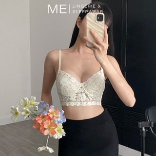  Áo Bra Ren Corset Croptop Có Gọng Nâng Có Mút Lắp Rời Màu Trắng Ngọc Gợi Cảm Ngọt Ngào Melingerie & Sleepwear