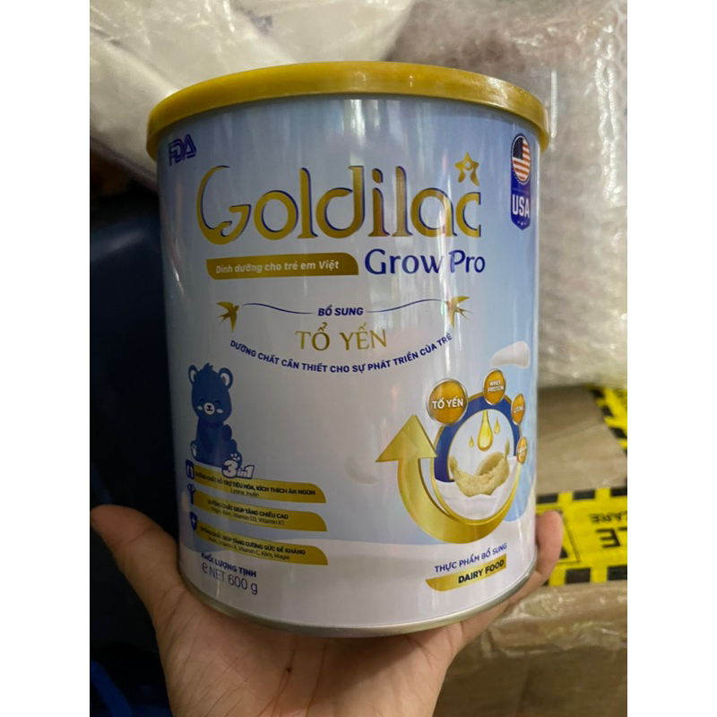 Sữa công thức tổ  yến Godilac Grow Pro 600g tăng cân cho bé- có ship hỏa tốc HCM