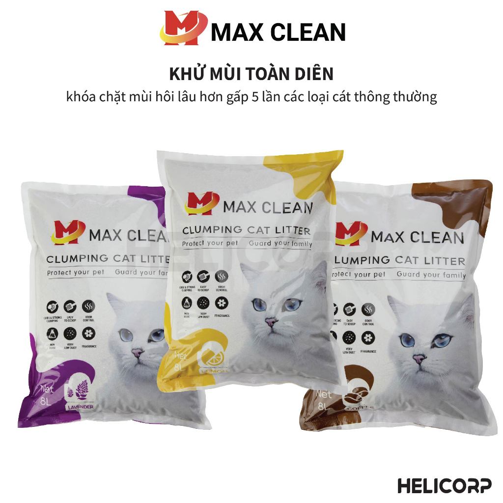 [1 TẢI = 24KG] Cát Mèo Max Clean, Cát Vệ Sinh Cho Mèo Siêu Vón, Siêu Khử Mùi