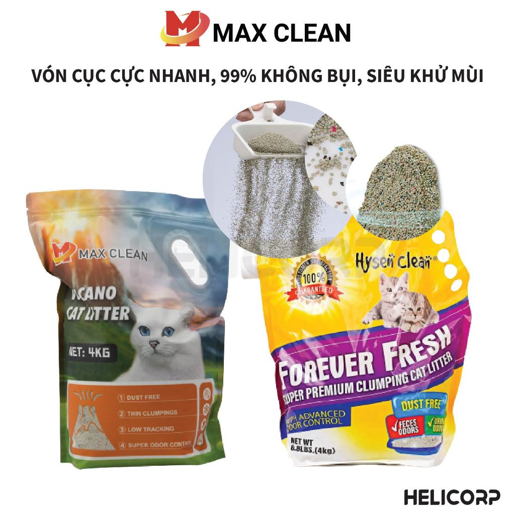 [Mua 2 giảm 4%] Cát Mèo, Cát Vệ Sinh Cho Mèo Max Clean - HeLiCorp