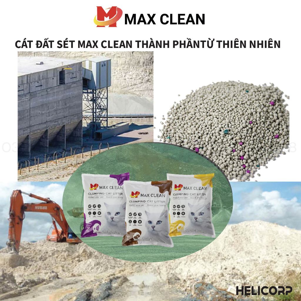 [Mua 2 giảm 4%] Cát Mèo, Cát Vệ Sinh Cho Mèo Max Clean - HeLiCorp