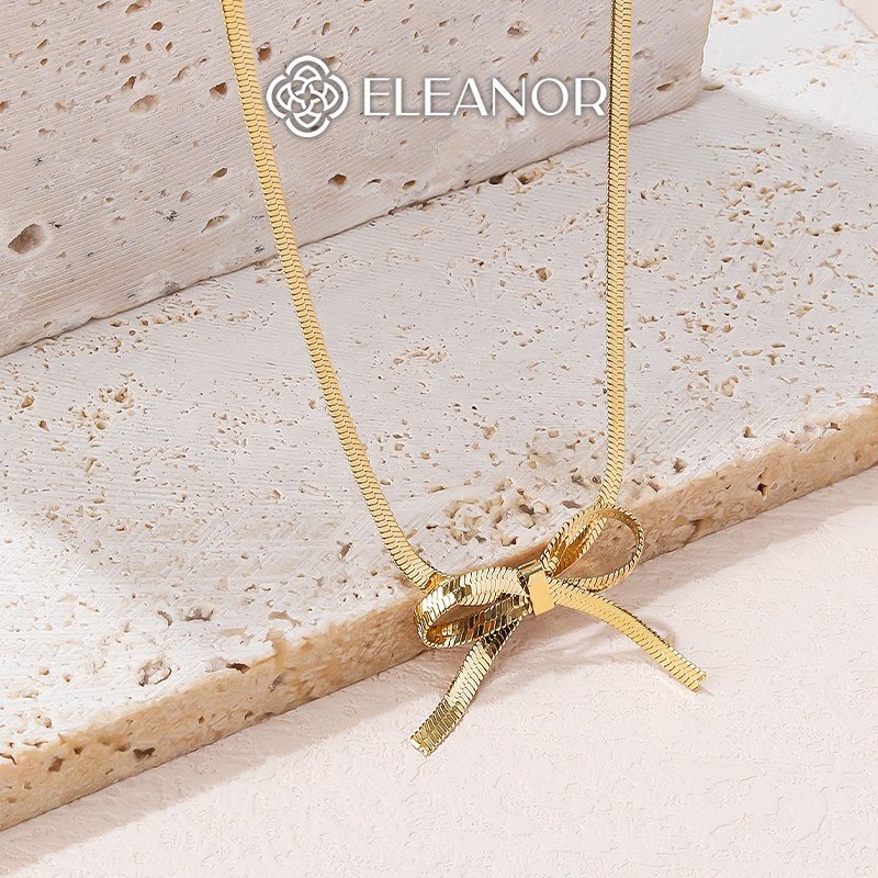 Dây chuyền nữ choker titan Eleanor Accessories thắt nơ phụ kiện trang sức 6620