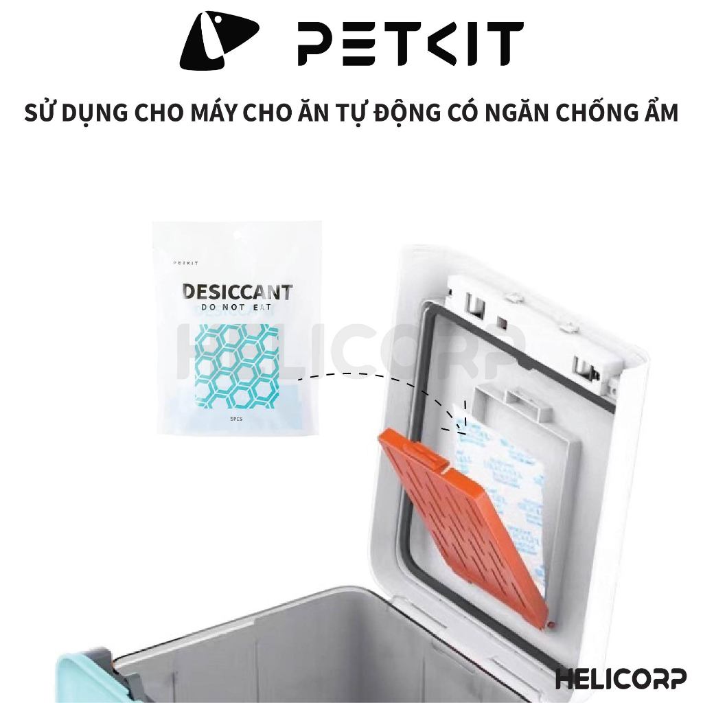 Combo 5 Gói Hút Ẩm Dùng Cho Máy Nhả Hạt, Máy Cho Mèo Ăn Tự Động Petkit - HeLiCorp