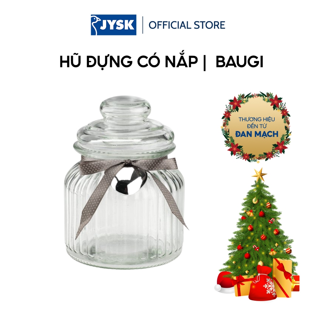 Hũ đựng có nắp | JYSK Baugi | thủy tinh/ABS | màu trong suốt| DK11xC15cm