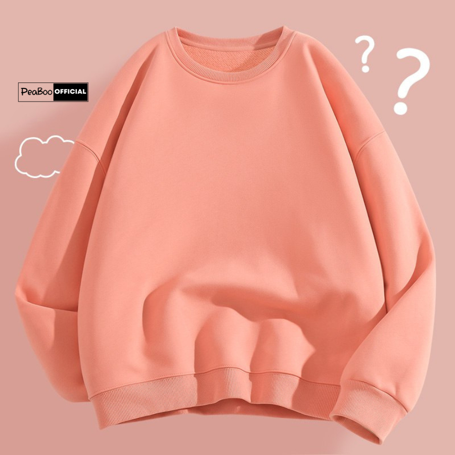Áo Sweater Trơn Basic Nam Nữ By PEABOO Unisex Chất Nỉ Lót Bông Form Rộng