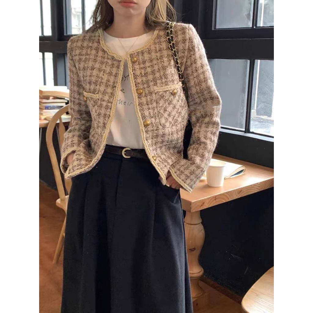 Áo Khoác SEVEN Tweed túi Vuông Viền Màu XONXEN SHOP QUẢNG NGÃI Mã 2509