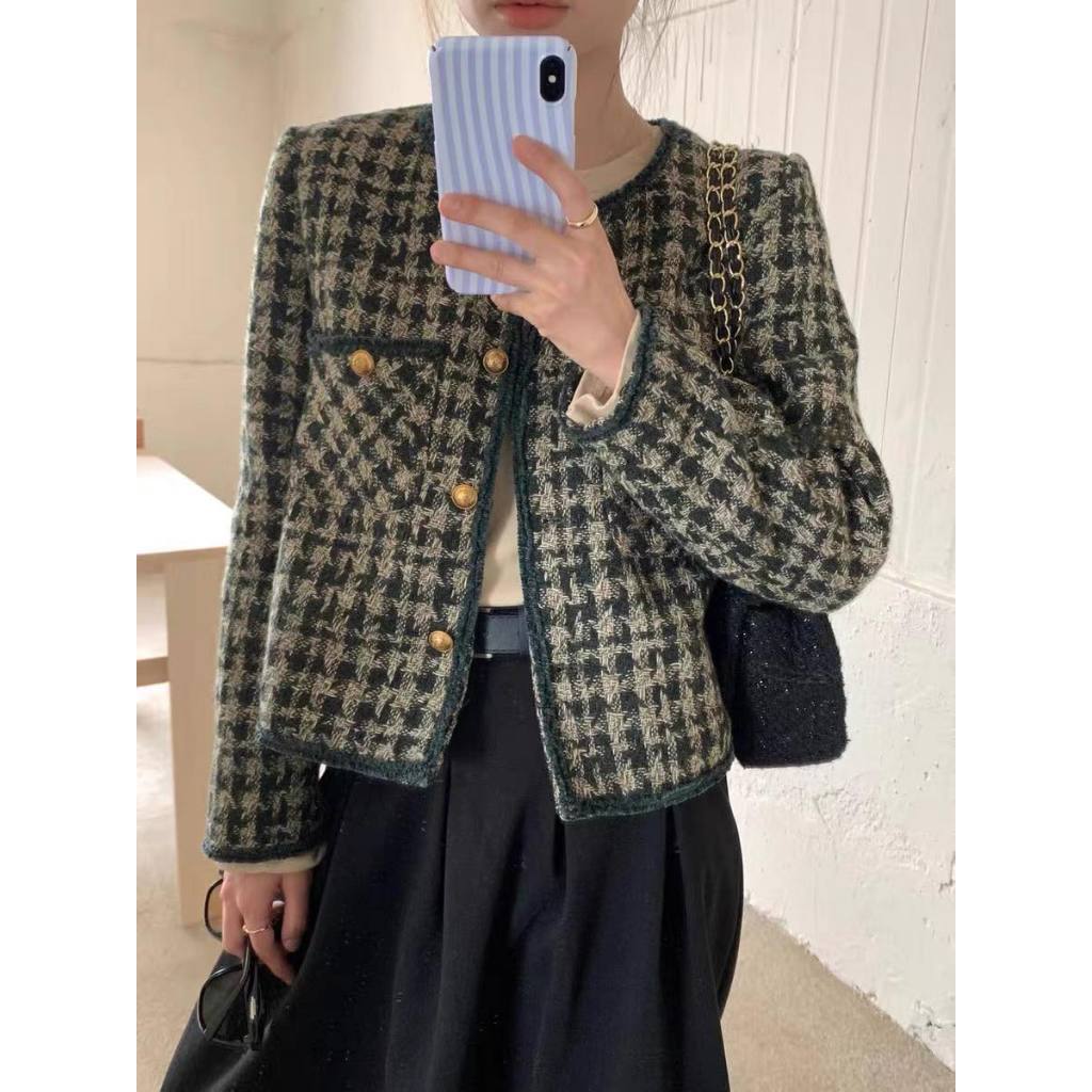 Áo Khoác SEVEN Tweed túi Vuông Viền Màu XONXEN SHOP QUẢNG NGÃI Mã 2509
