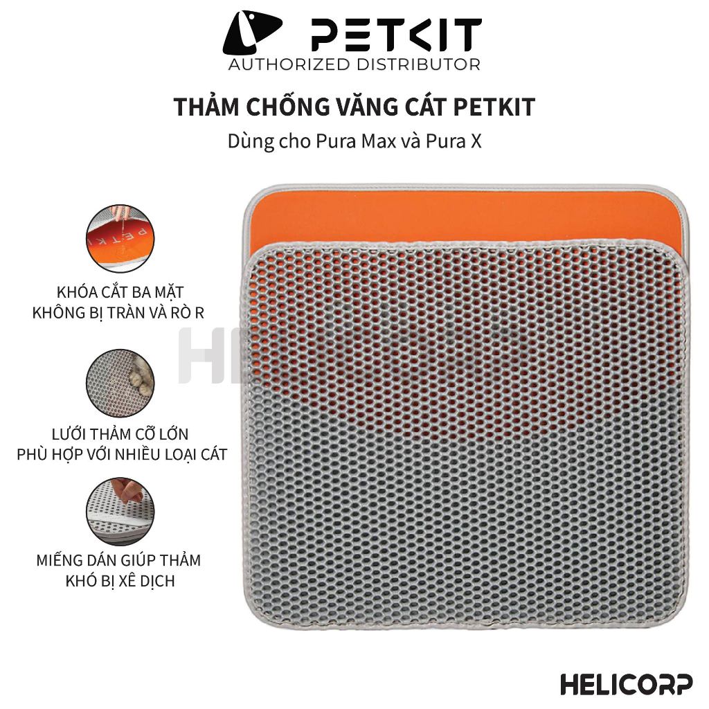 Thảm Lót Chống Văng Cát Cho Máy Dọn Phân Mèo, Máy Vệ Sinh Cho Mèo Petkit Pura Max, Pura X - HeLiCorp