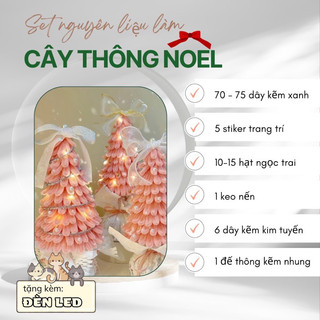 Set làm cây thông noel bằng kẽm nhung size 30cm