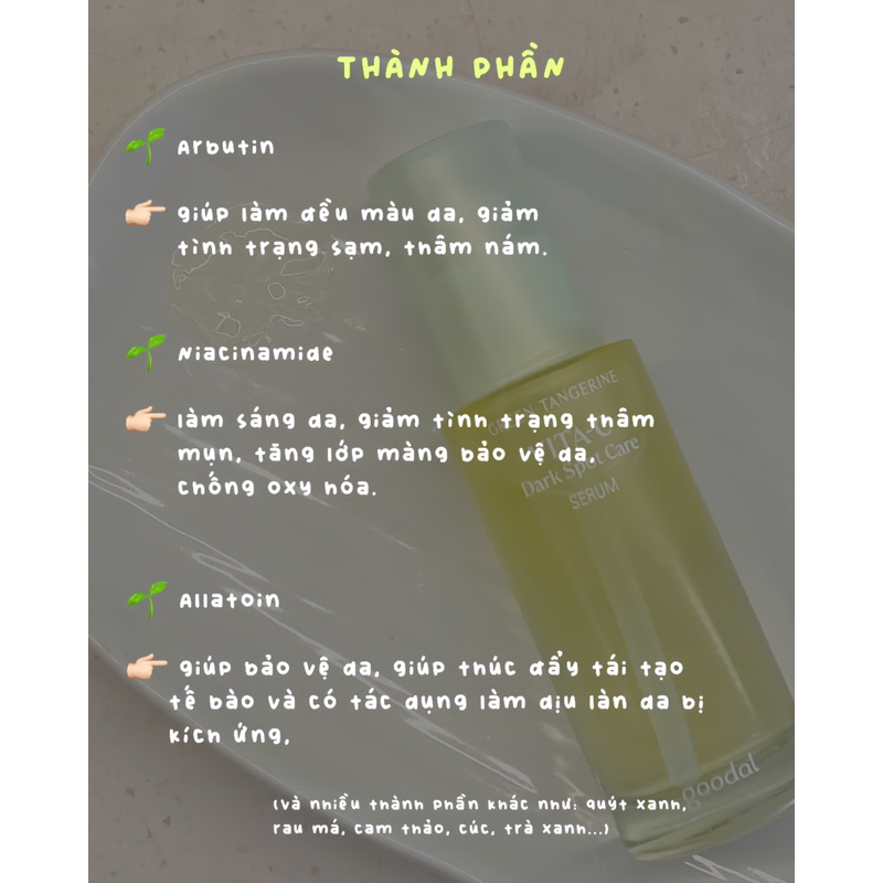 🍊✨ Tinh chất mờ thâm, sáng da Goodal Green Tangerine Vita C Dark Spot Care Serum 40ml ✨🍊