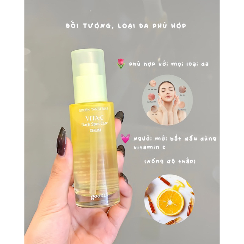 🍊✨ Tinh chất mờ thâm, sáng da Goodal Green Tangerine Vita C Dark Spot Care Serum 40ml ✨🍊