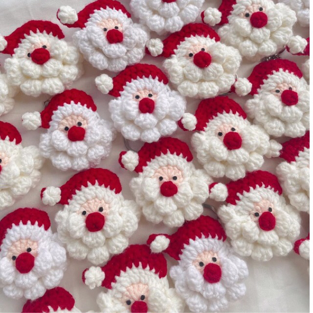 Móc Khoá Len Ông Già Noel- Móc Khoá Giáng sinh len handmade