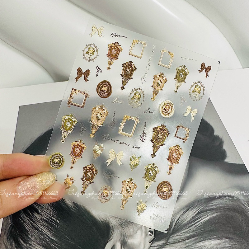 Hình dán móng lụa 5D