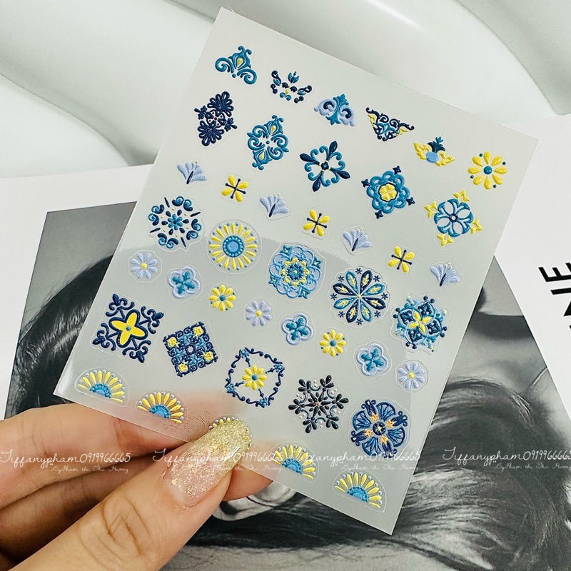 Hình dán móng lụa 5D