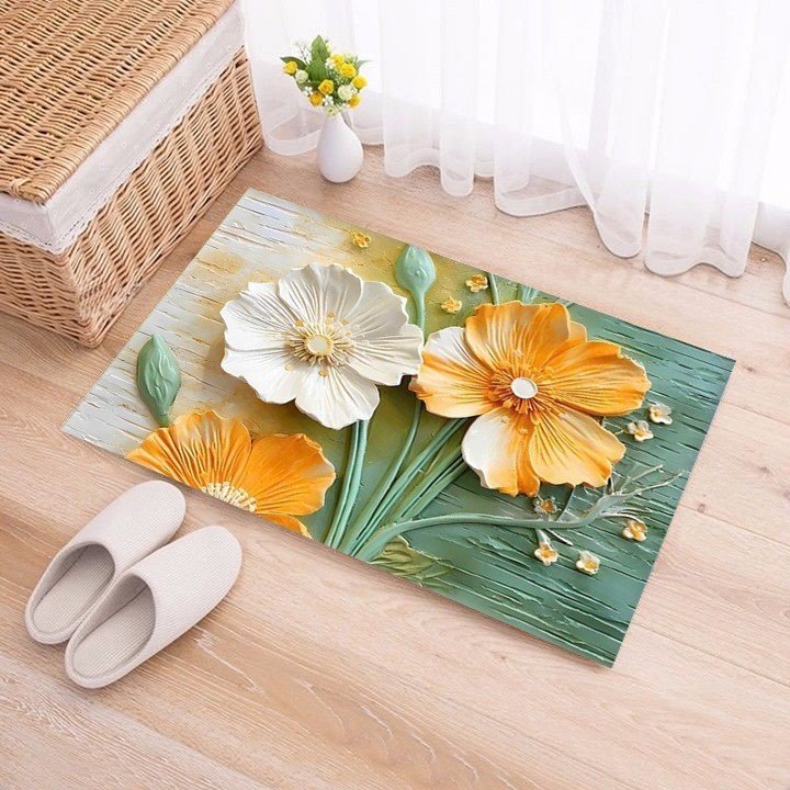 Thảm lau chân 3D, Thảm chùi chân chống trơn trượt, thấm nước, kích thước 40x60cm.