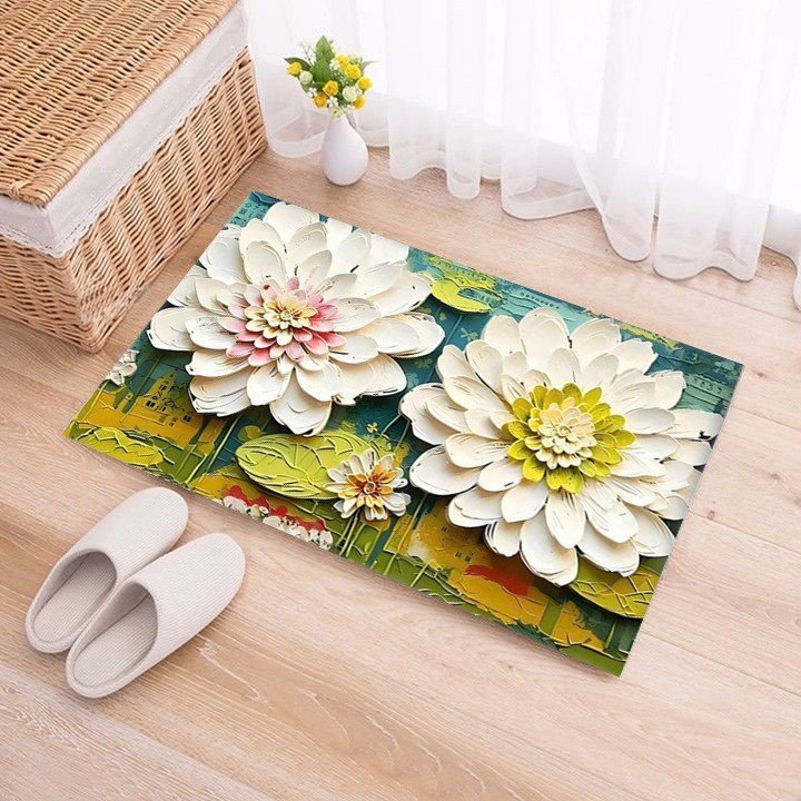 Thảm lau chân 3D, Thảm chùi chân chống trơn trượt, thấm nước, kích thước 40x60cm.