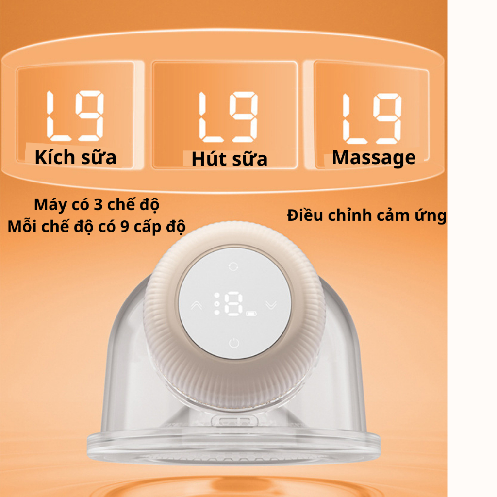 Máy Hút Sữa Không Dây Rảnh Tay 3 in 1 Máy Hút Sữa Đơn Massage Kích Sữa Thông Minh Êm Ái Sạc Pin Tiện Lợi Máy Vắt Sữa