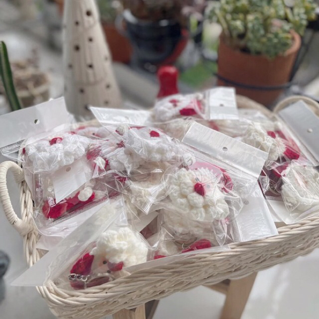 Móc Khoá Len Ông Già Noel- Móc Khoá Giáng sinh len handmade