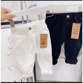 Quần kaki cắt rách sành điệu cho bé trai ,gái size 8-35kg
