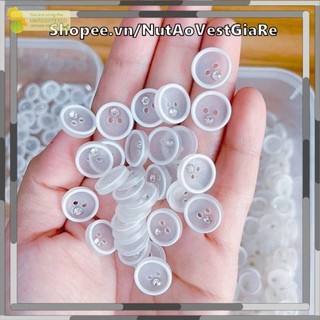 Set 20 cúc nhựa đính hạt đá cách điệu size 1.2cm, 1.5cm dành cho áo sơ mi, nút áo
