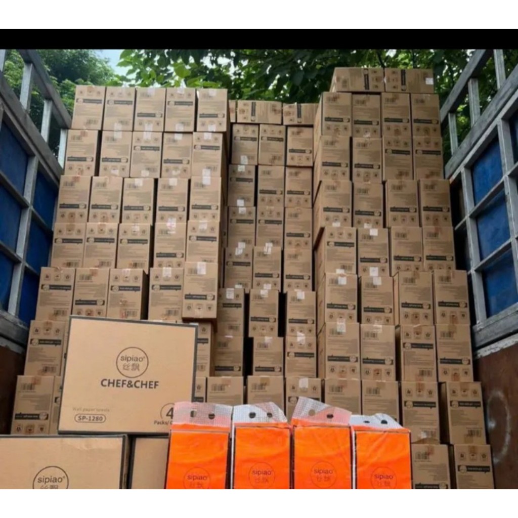 Túi giấy nội địa Trung, giấy vệ sinh treo tường 1 thùng 4 túi