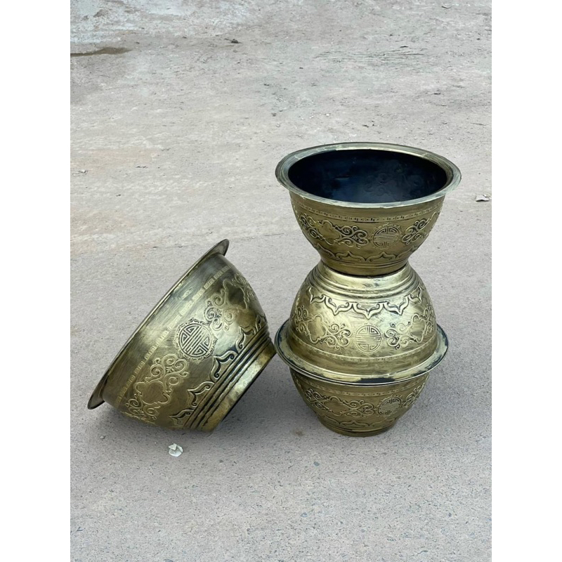 Chậu nhựa T48 truyền thống giả đồng, đen, đỏ