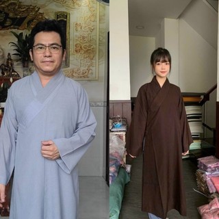Đồ lam đi chùa - áo tràng vải đài loan + áo tràng hoằng phápvải silk