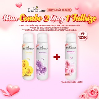 Combo 2 Xịt Khử mùi Enchanteur Charming và Sensation 150ml/Chai