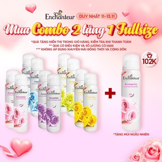 Combo 2 xịt khử mùi hương nước hoa Enchanteur Charming/ Sensation/ Delightful/ Romantic/ Magic 150ml/ chai