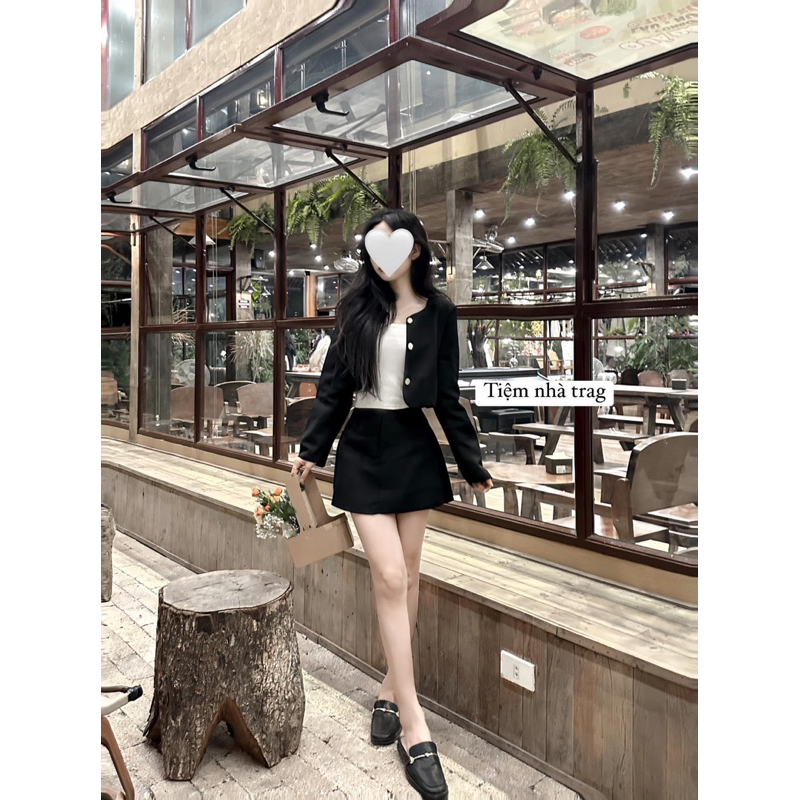 Set 3 chi tiết dạ đen