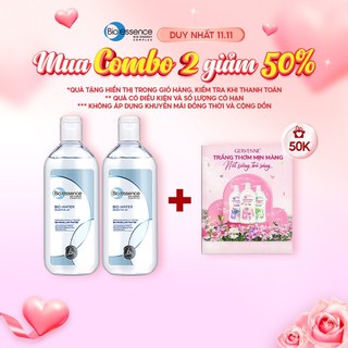 Combo 2 Nước tẩy trang ẩm mượt mịn màng Bio-Essence BioWater Micellar 400ml