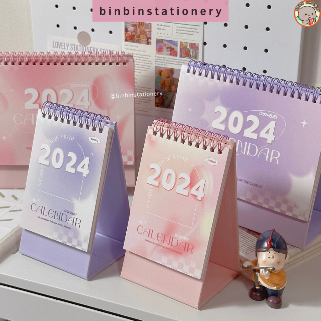 Lịch bàn 2024 phong cách Romantic không tiếng Trung, từ 10/2023 - 12/2024  CL42024