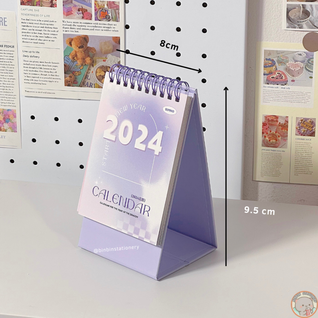 Lịch bàn 2024 phong cách Romantic không tiếng Trung, từ 10/2023 - 12/2024  CL42024